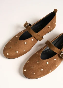 Camomilla Milano Decollete-Ballerina Skin in ecocamoscio