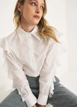 Camomilla Milano Camicie E Bluse-Camicia Carola in taffetà con rouches
