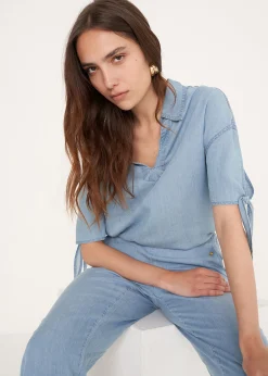 Camomilla Milano Camicie E Bluse-Camicia Comic effetto denim
