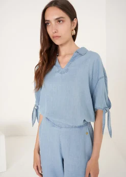 Camomilla Milano Camicie E Bluse-Camicia Comic effetto denim
