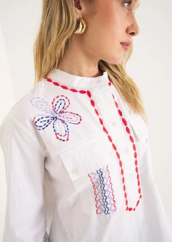 Camomilla Milano Camicie E Bluse-Camicia Cuore ricamata