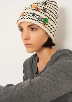 Camomilla Milano Cappelli-Cappello Catrin a righe con bottoni