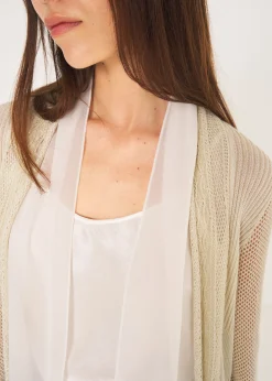 Camomilla Milano Cardigan-Cardigan Caren in filo con cinta