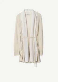 Camomilla Milano Cardigan-Cardigan Caren in filo con cinta