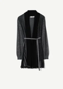 Camomilla Milano Cardigan-Cardigan Caren in filo con cinta