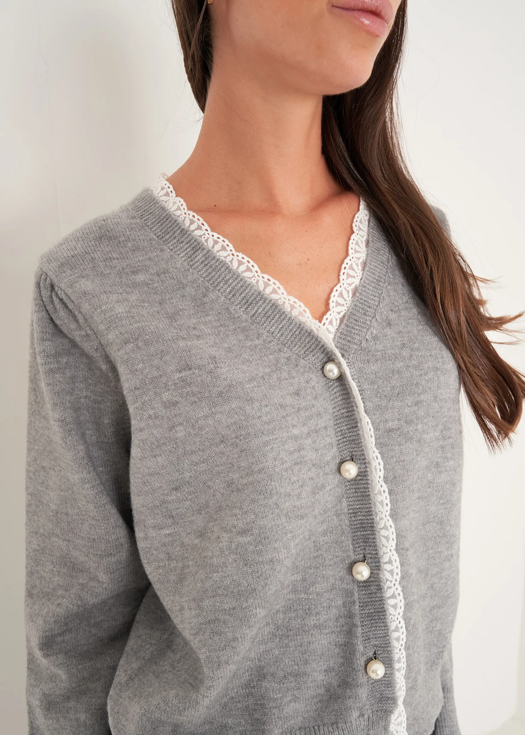 Camomilla Milano Cardigan-Cardigan Claudy con dettagli in pizzo