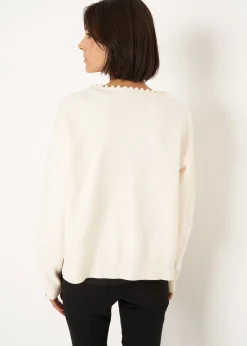 Camomilla Milano Cardigan-Cardigan Coy con perle applicate