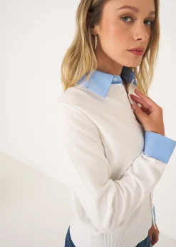 Camomilla Milano Cardigan-Cardigan Crazy con dettagli camicia