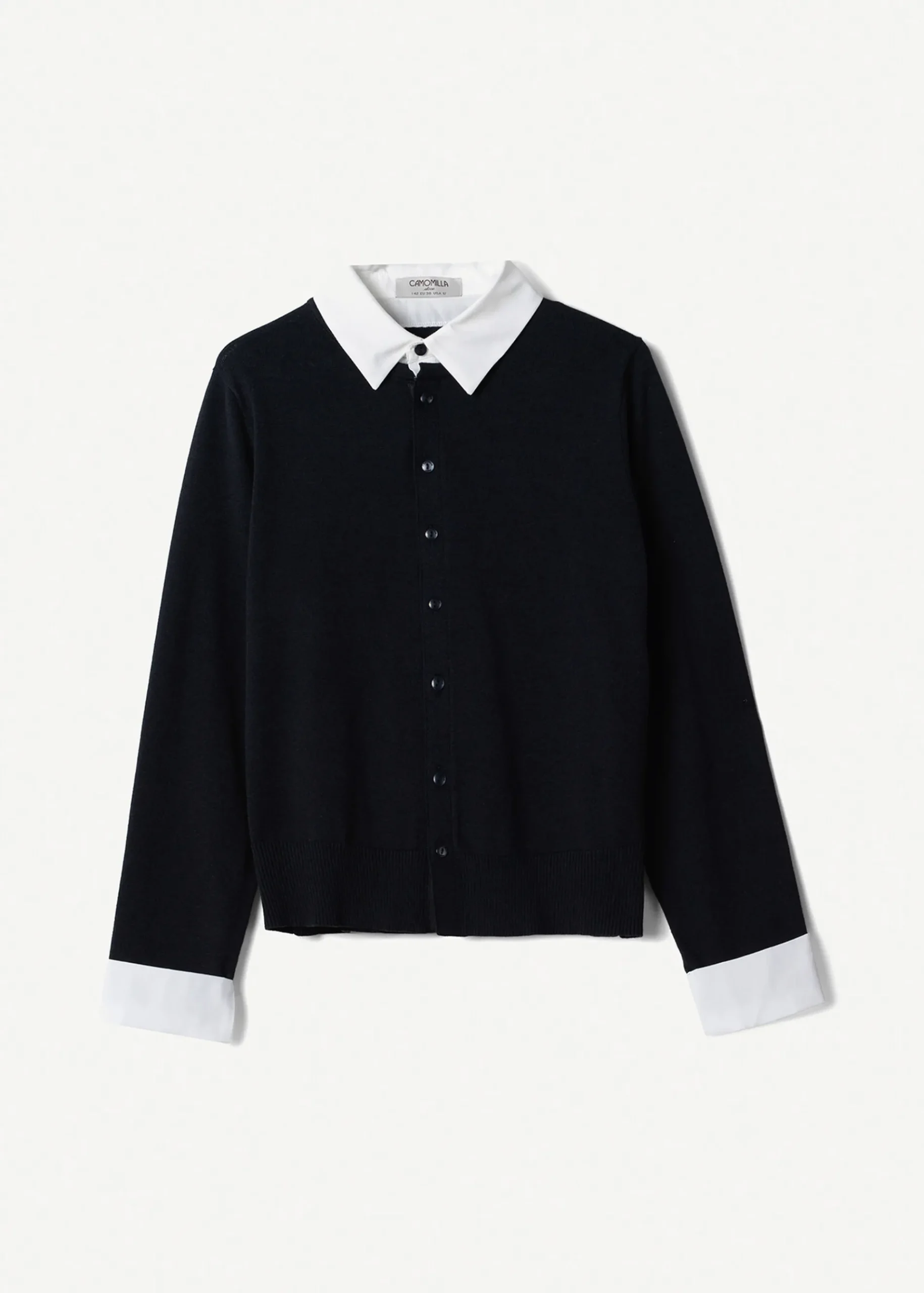 Camomilla Milano Cardigan-Cardigan Crazy con dettagli camicia