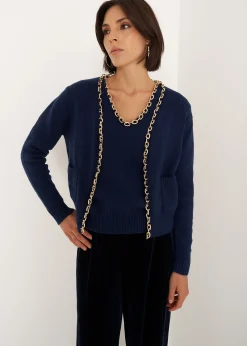 Camomilla Milano Cardigan-Cardigan Crimea con catena gold