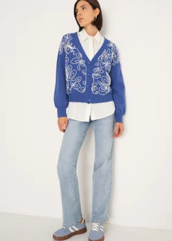 Camomilla Milano Cardigan-Cardigan Cross con ricamo frontale