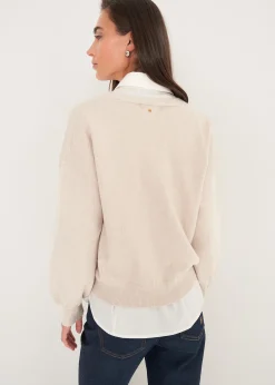 Camomilla Milano Cardigan-Cardigan Cross con ricamo frontale