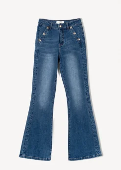 Camomilla Milano Jeans-Jeans CindyJ-U gamba flare con bottoni oro
