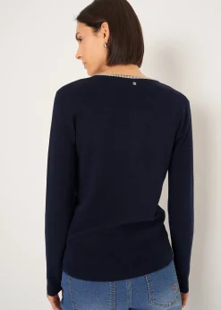 Camomilla Milano Maglie-Maglia Marcy con strass e bottoni gioiello