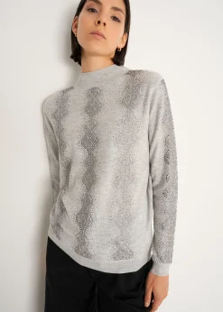 Camomilla Milano Maglie-Maglia Margot mezzo collo con strass