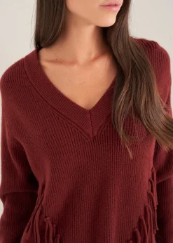 Camomilla Milano Maglie-Maglia Marisa scollo a V con frange