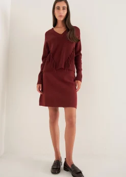 Camomilla Milano Maglie-Maglia Marisa scollo a V con frange