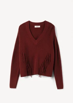 Camomilla Milano Maglie-Maglia Marisa scollo a V con frange