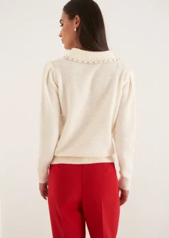 Camomilla Milano Maglie-Maglia Marta con perle al collo