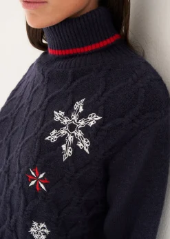 Camomilla Milano Maglie-Maglione Melodie natalizio con collo alto