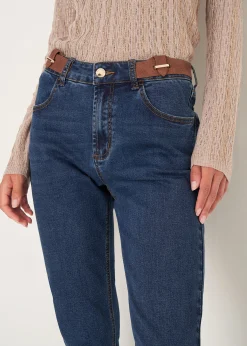Camomilla Milano Jeans-Pantaloni Katej-P in denim con dettagli in ecopell