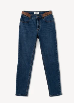 Camomilla Milano Jeans-Pantaloni Katej-P in denim con dettagli in ecopell