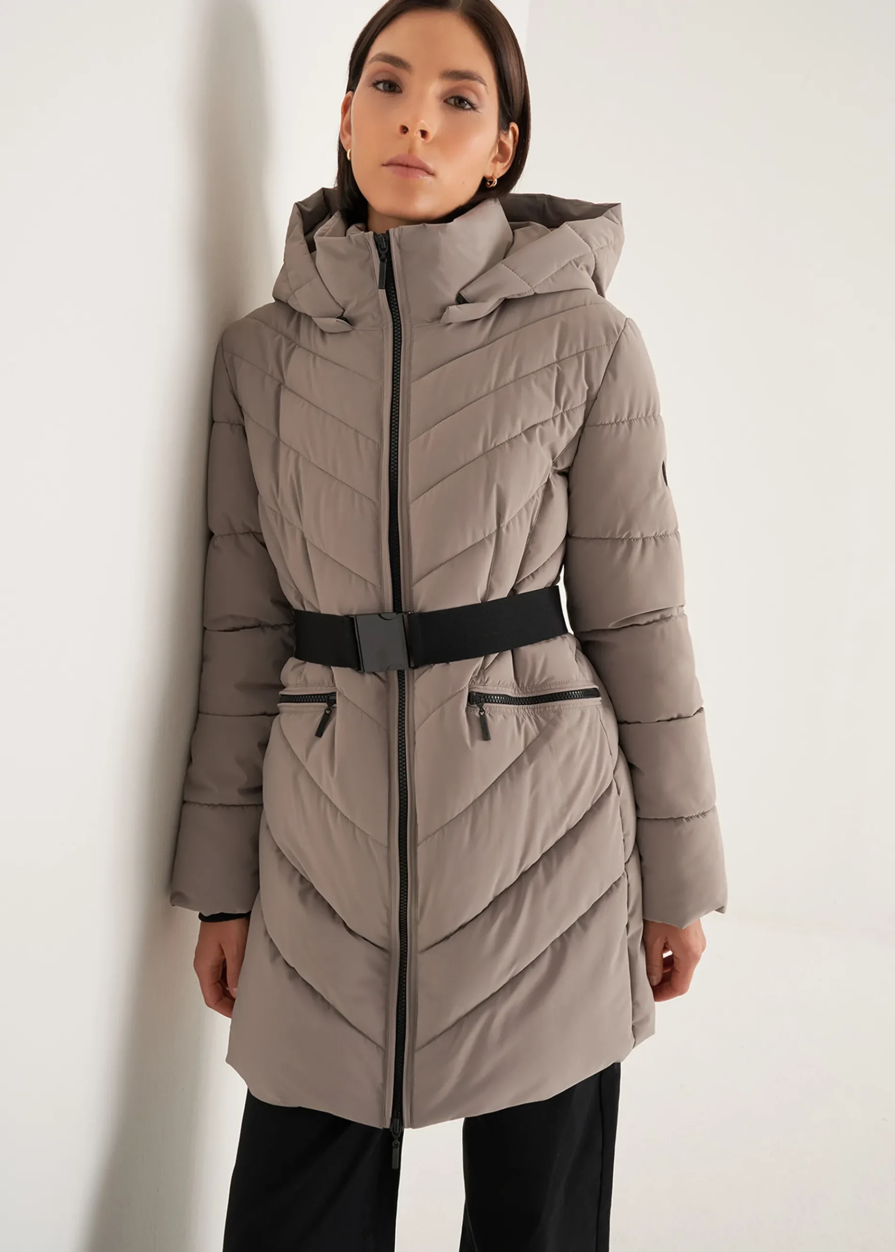 Camomilla Milano Piumini-Piumino Piky con cintura