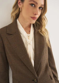 Camomilla Milano Pantaloni-Tailleur a Quadri con Rever Ampio