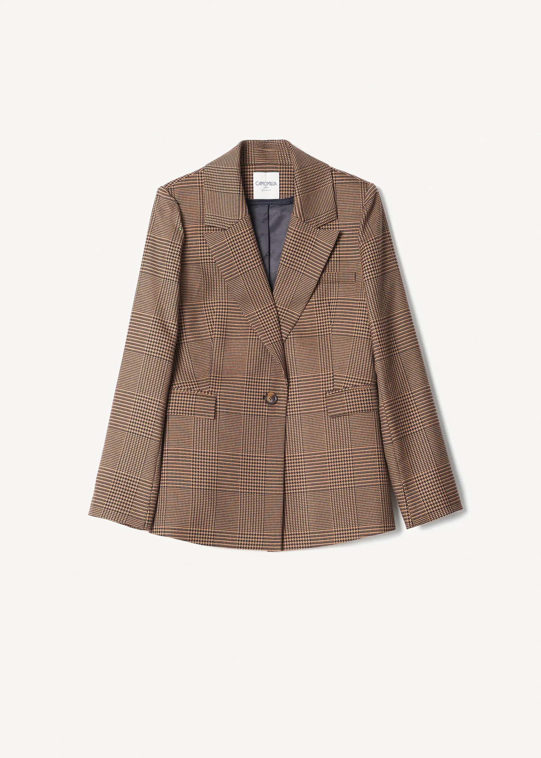 Camomilla Milano Pantaloni-Tailleur a Quadri con Rever Ampio