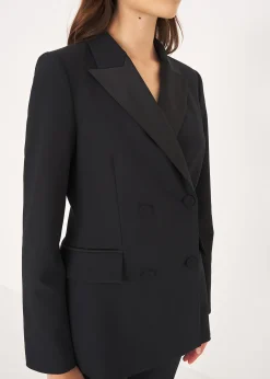 Camomilla Milano Pantaloni-Tailleur Smoking con Rever in Satin
