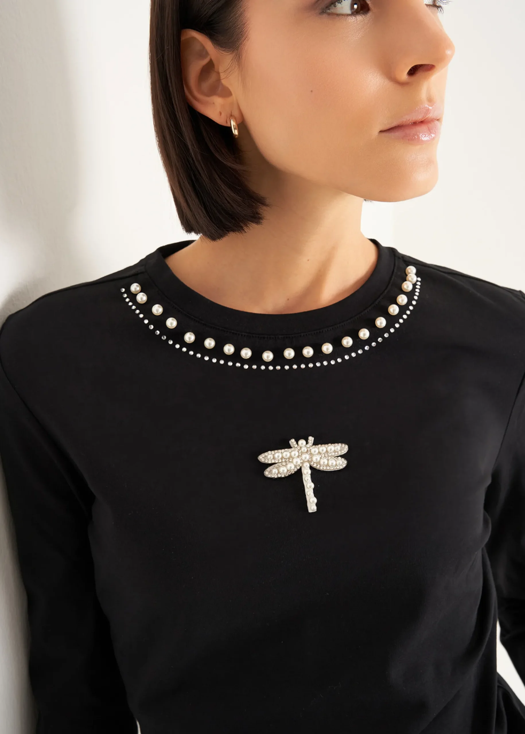 Camomilla Milano T-Shirt-T-shirt Saffye con decorazioni gioiello