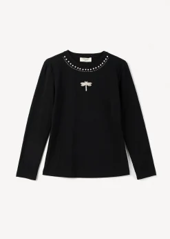 Camomilla Milano T-Shirt-T-shirt Saffye con decorazioni gioiello
