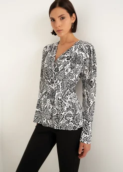 Camomilla Milano T-Shirt-T-shirt Sary incrociata stampata