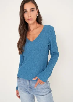 Camomilla Milano T-Shirt-T-shirt Simply a rilievo con scollo a V
