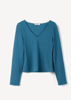 Camomilla Milano T-Shirt-T-shirt Simply a rilievo con scollo a V